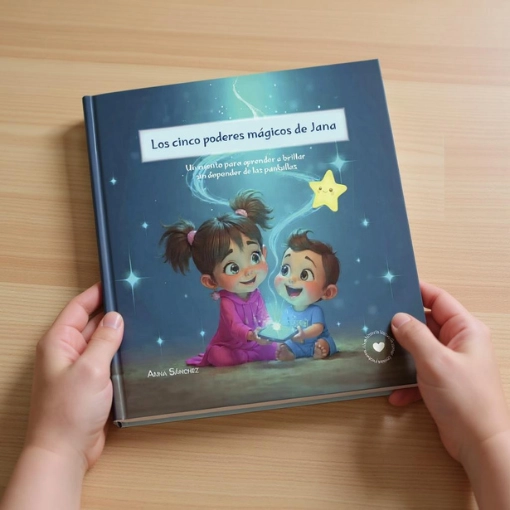 portada-cuento-los-5-poderes-magicos-de-jana-cuento-infantil-valores-512 Portada del cuento 'Los 5 Poderes Mágicos de Jana', un diseño creativo de Anna Sánchez, enfocado en enseñar valores a los niños mediante una historia mágica